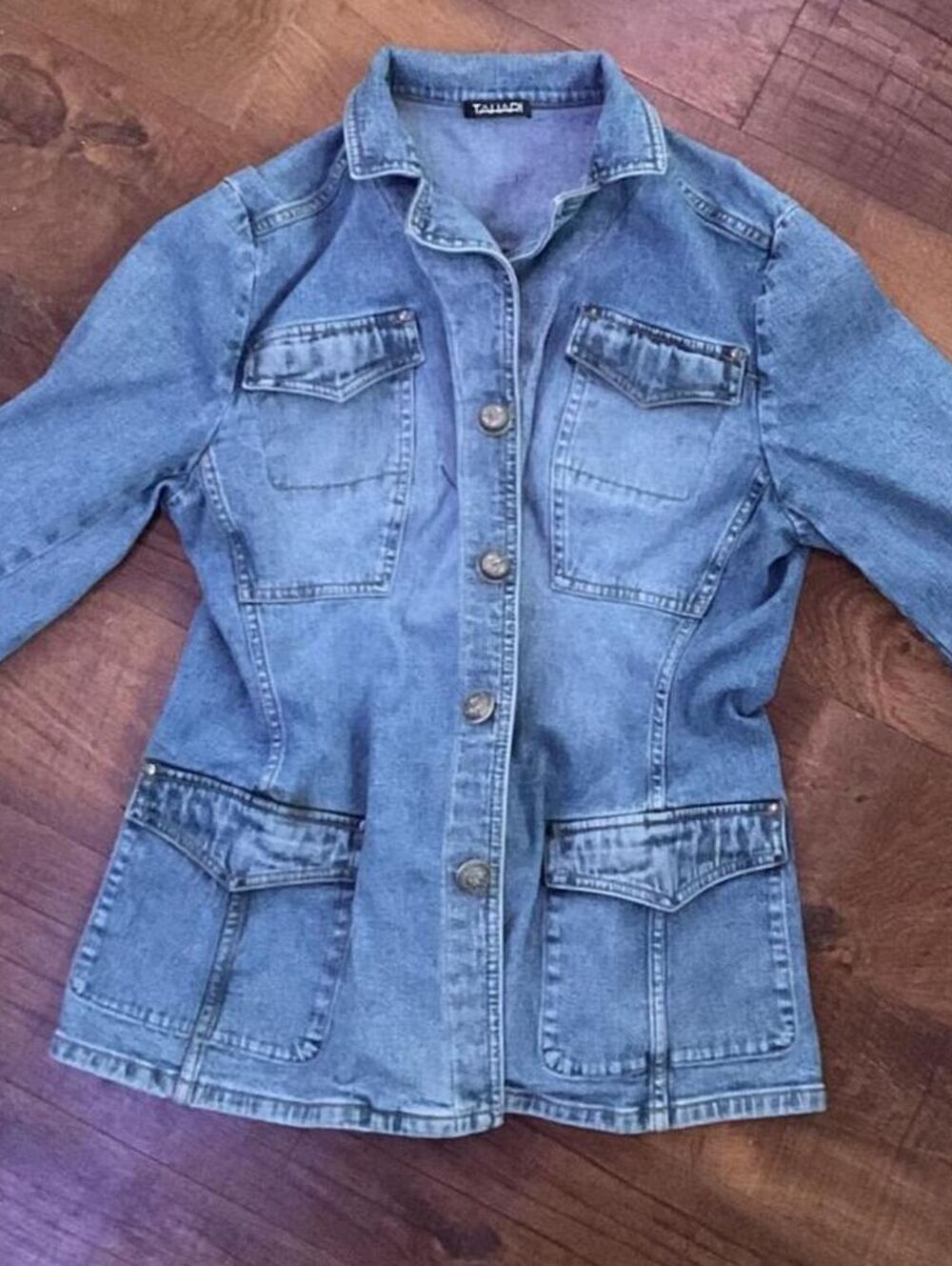 VINTAGE Y2K Tahari Tailored Utility Denim Jacket -  Small